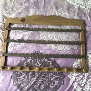 Wooden Jewelry Organizer with Metal Hooks